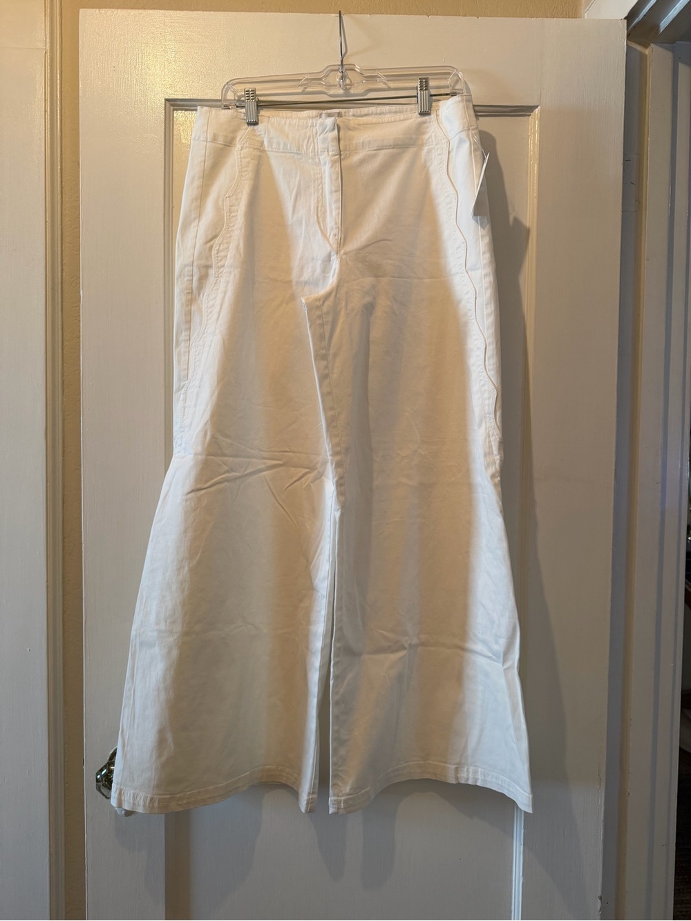 Maeve Petite Wide Leg White Pants